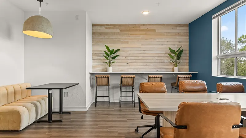 Study lounge with computers and print station for UF students